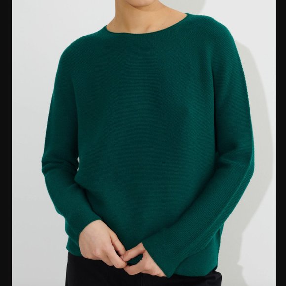 CHRISTIAN WIJNANTS turquoise Kopan Wholegarment round neck wool sweater - Picture 6 of 8